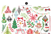 Watercolor Clipart-CHRISTMAS CIRCUS, a Decorative Illustration by Beigetime (Thumbnail 3 of 12)