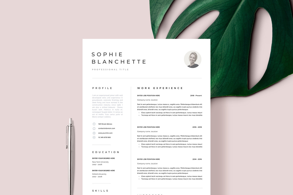 Modern Resume Template CV template, a Resume Template by Resume Angels (Photo 1 of 9)