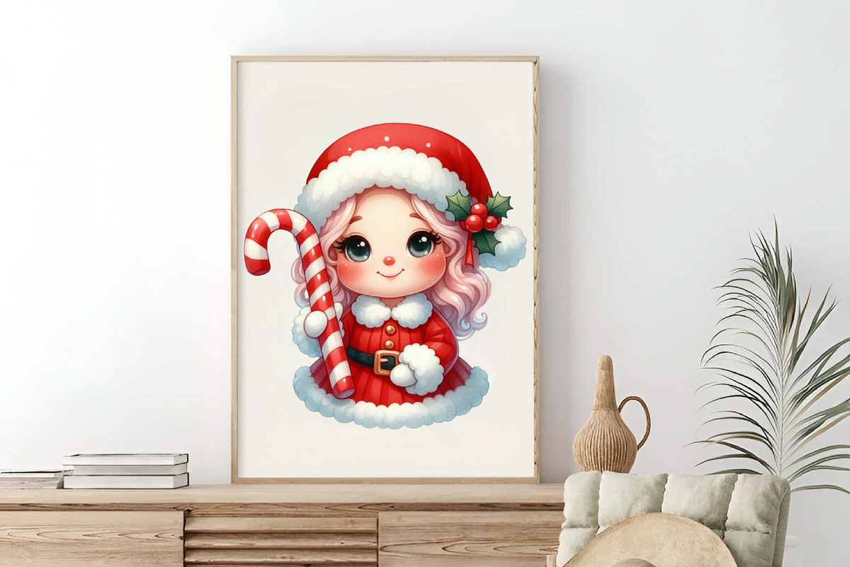 Cute Christmas Mrs Santa Claus PNG, an Illustration by Pixels.Craft (Photo 7 of 7)