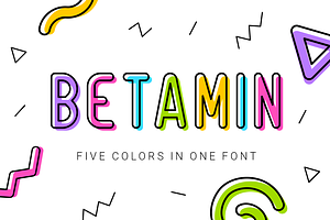 Betamin|colorful sans-serif font, a Serif Font by wowomnom