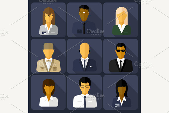 Set of Stylish Avatars Woman and Man preview 2