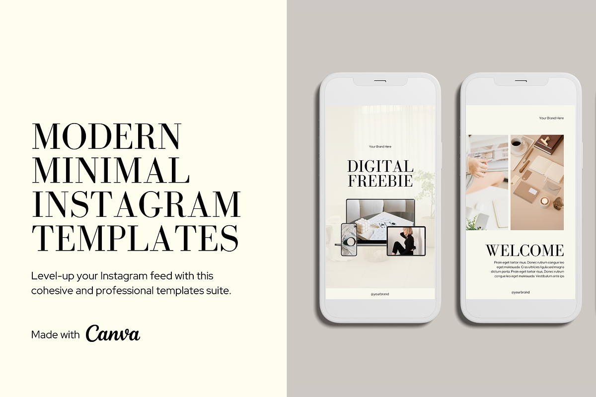 Modern Minimal Instagram Templates, a Social Media Template by So Swell Studio (Photo 1 of 5)