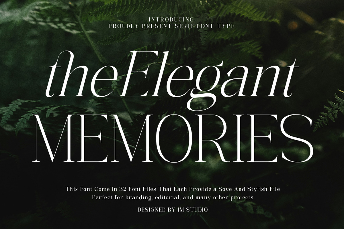 The Elegant Memories ( 32 Fonts ), a Serif Font by IM Studio (Photo 1 of 12)