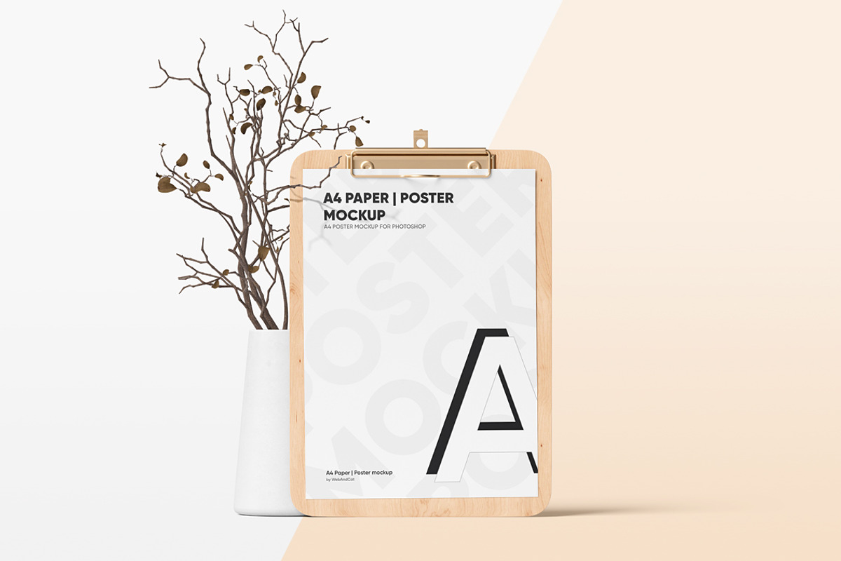 Clipboard With A4 Poster Mockup, a Books & Magazine Mockup by WebAndCat (Photo 7 of 12)