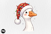 Funny Goose Christmas PNG, a Seasonal Illustration by CraftArtStudio (Thumbnail 1 of 4)