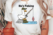 Funny Goose Fishing Clipart, an Illustration by Craft Nest (Thumbnail 2 of 6)