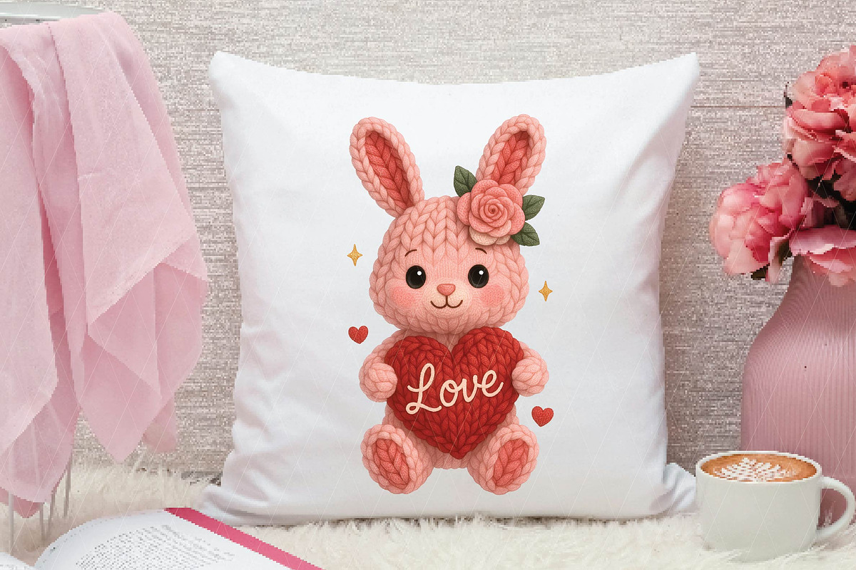 Crochet Faux Yarn Valentine Bunny Pn, an Illustration by DreamPrint404 (Photo 8 of 8)