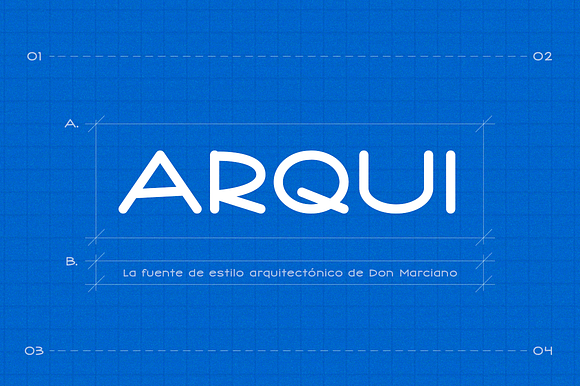 Arqui blueprint font preview 8