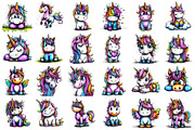 Watercolor Cute Unicorn Clipart, an Animal Illustration by designcity5 (Thumbnail 2 of 5)