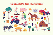 Farming Life Illustration Vector, an Object Graphic by 35lab (Thumbnail 2 of 6)