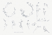 Fine line flower logo elements, an Object Illustration by Sensual Art (Thumbnail 2 of 5)