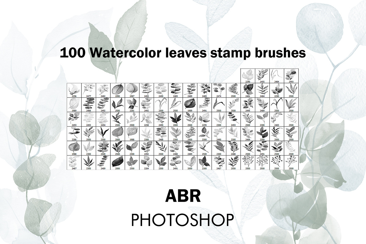 100 Watercolor brushes for photoshop, a Brush Add-On by TaPilipa (Photo 4 of 6)