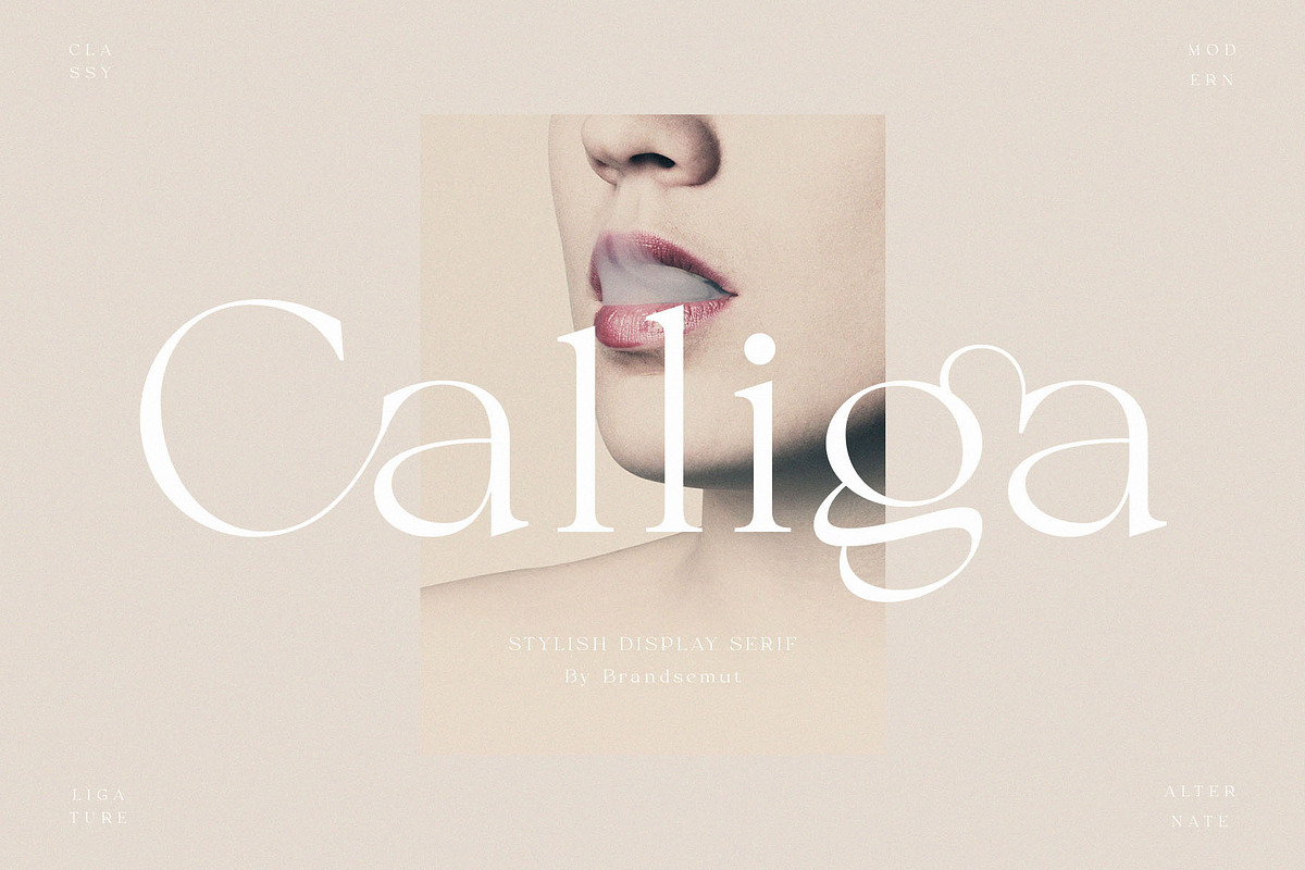 Calliga // Stylish Ligature Serif, a Serif Font by BrandSemut (Photo 1 of 10)