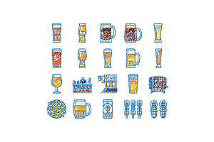 glass beer mug pint bar drink icons, an Object Illustration by pikepicture