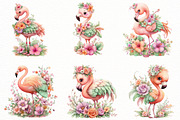Whimsical Summer flamingo Clipart, an Illustration by Designworld (Thumbnail 3 of 8)