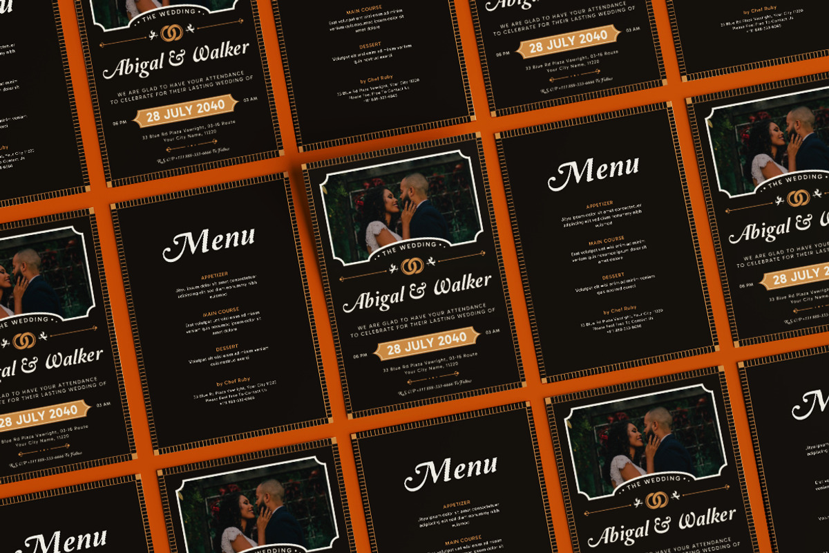 Browny Line Art Wedding Invitation, an Invitation Template by iDoodle Studio (Photo 3 of 4)