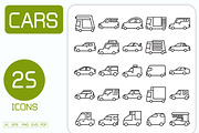 Car Icons Line Illustrations, a Transportation Illustration by Designfour (Thumbnail 1 of 7)