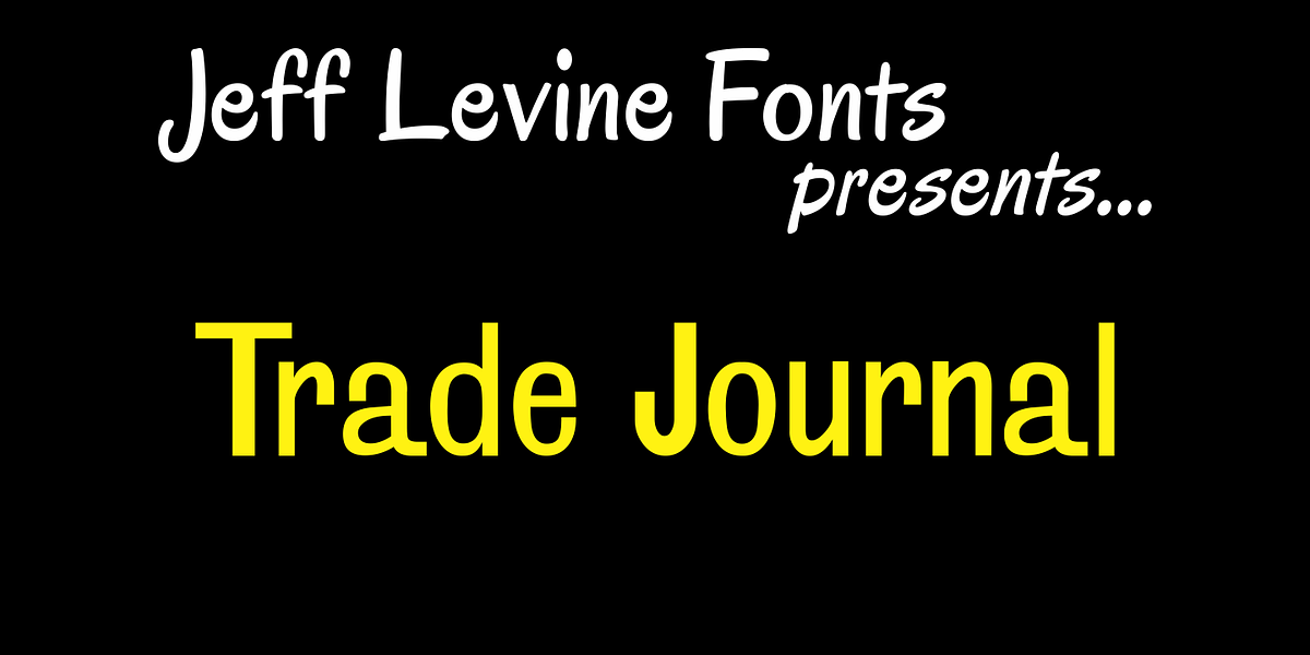 Trade Journal JNL, a Sans Serif Font by Jeff Levine Fonts
