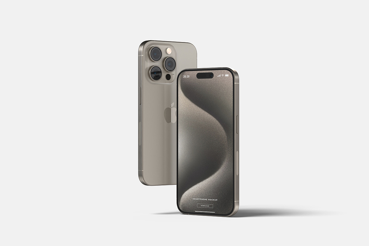 iPhone 15 Pro Mockup, an iPhone Mockup by graphicpages (Photo 6 of 19)