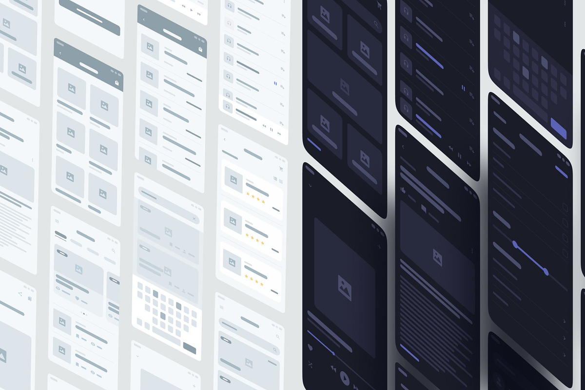 Mobile app wireframe ui kit preview 5