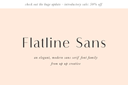 Flatline Sans Complete - 16 fonts, a Sans Serif Font by Up Up Creative (Thumbnail 1 of 10)