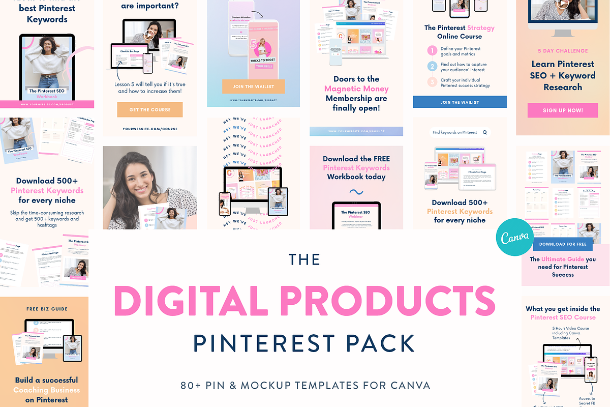 Digital Products Pinterest Templates, a Social Media Template by My Social Boutique (Photo 1 of 12)