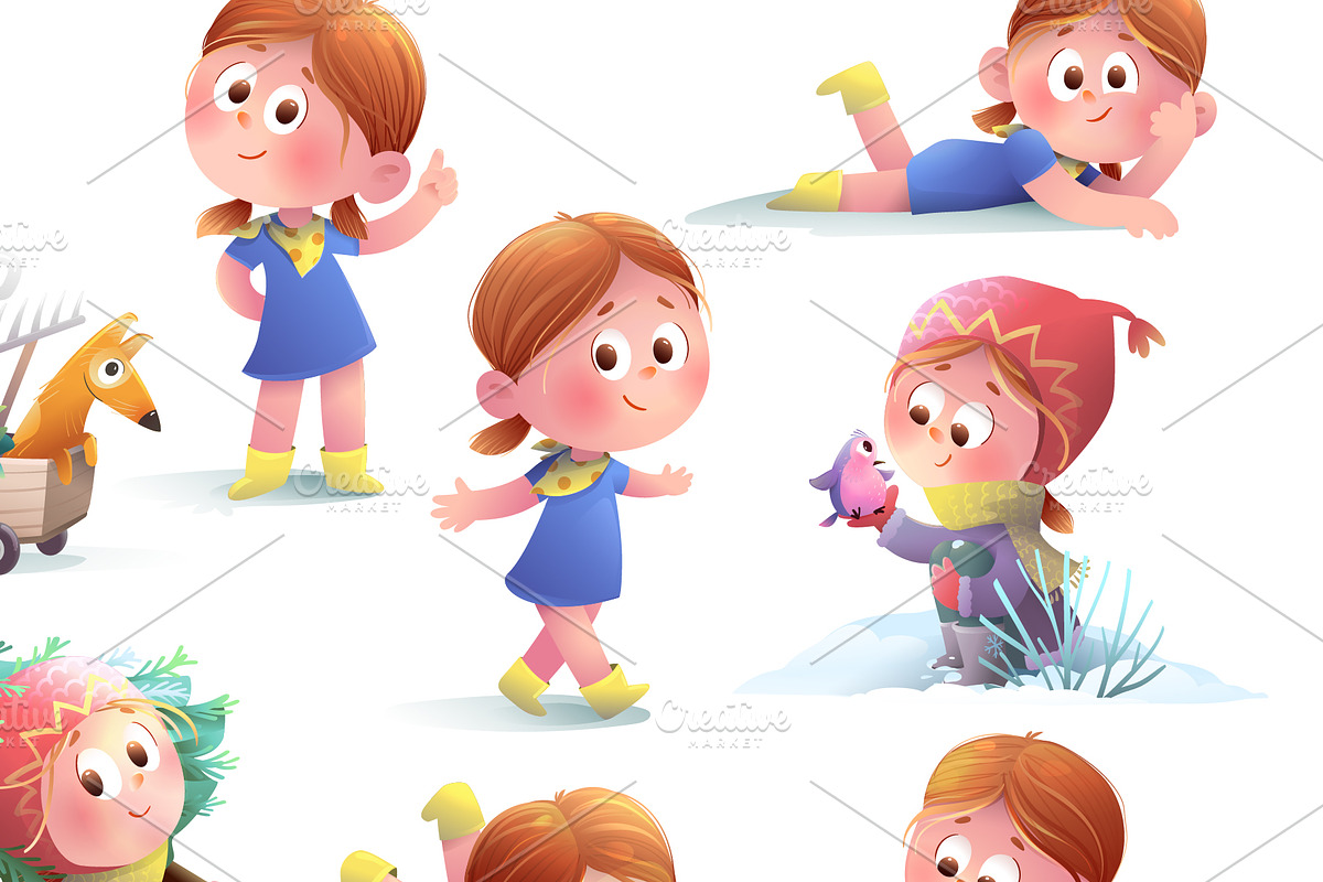 Little Girl Character For Children, an Education Illustration by Popmarleo Shop (Photo 3 of 3)
