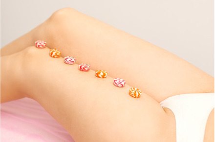 Depilation, waxing concept. Round, a Beauty & Fashion Photo by okskukuruza