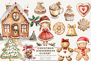 Christmas Gingerbread Clipart, an Illustration by NadiaTheronArt (Thumbnail 1 of 5)