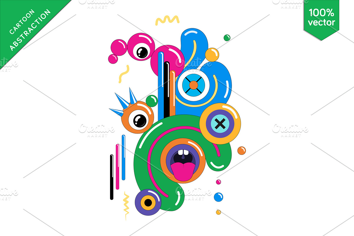 Geometric Cartoon Abstraction 01., a Decorative Illustration by KENO Mascots (Photo 2 of 3)
