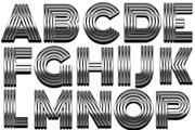 Chrome Striped 3D Metallic Font, an Illustration by Stellalunarts (Thumbnail 2 of 4)