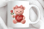 Crochet Yarn Valentine Teddy Bear Pn, an Illustration by DreamPrint404 (Thumbnail 6 of 8)