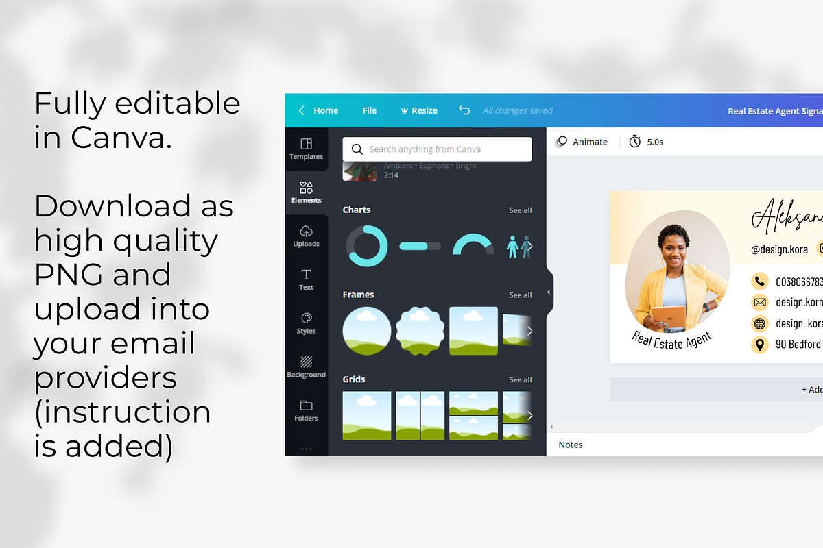 Real Estate Email Signature Canva, an Email Template by DesignKora (Photo 2 of 3)