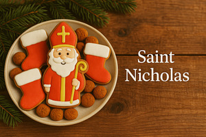 Sinterklaas cookies and festive trea, a Photo by Dvoevnore photos