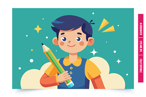 A cartoon illustration of a young bo, an Illustration by Tanuart