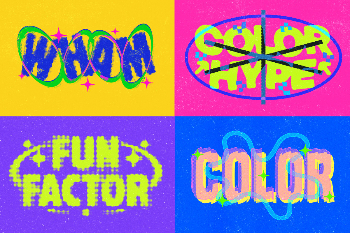 Colorful Halftone Grunge Text Effect, a Layer Style Add-On by Matsero (Photo 3 of 4)