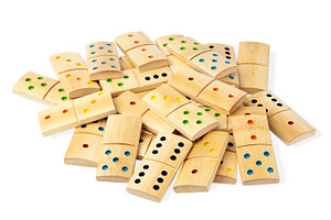 Pile of isolated dominoes, an Arts & Entertainment Photo by BOOCYS