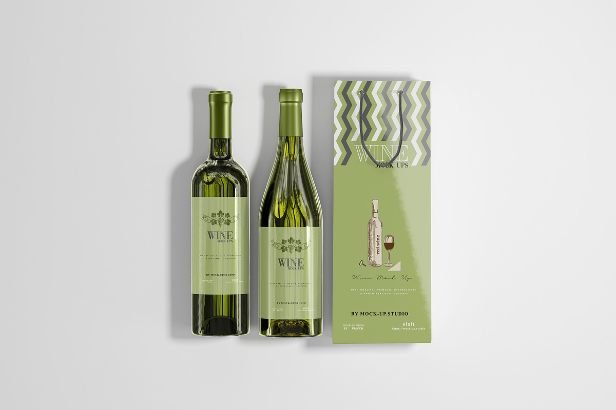 White Wine with Bag Mockups, a Product Mockup by pmvch (Photo 3 of 8)