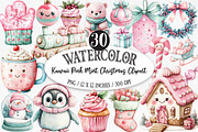 Kawaii Pink Mint Christmas Clipart, an Illustration by Designking (Thumbnail 6 of 6)