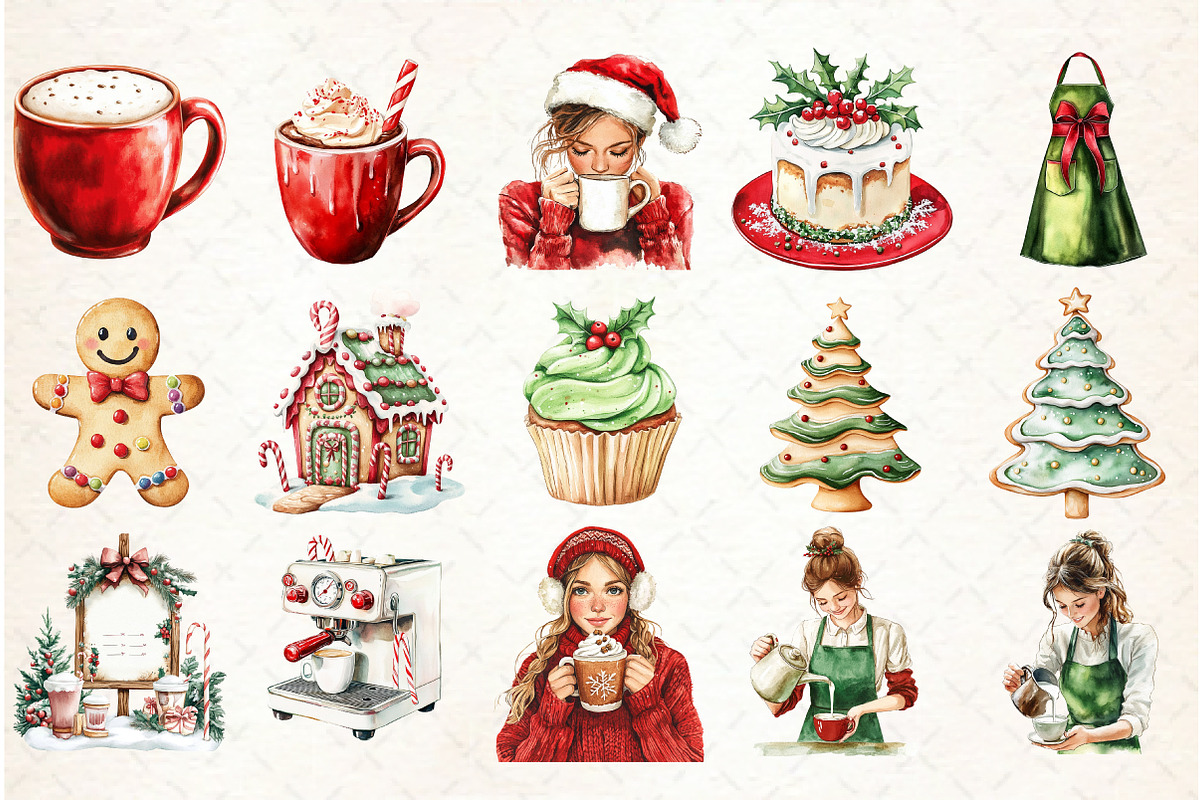 Christmas Coffee Core Clipart, an Illustration by Libby Wishes (Photo 2 of 6)