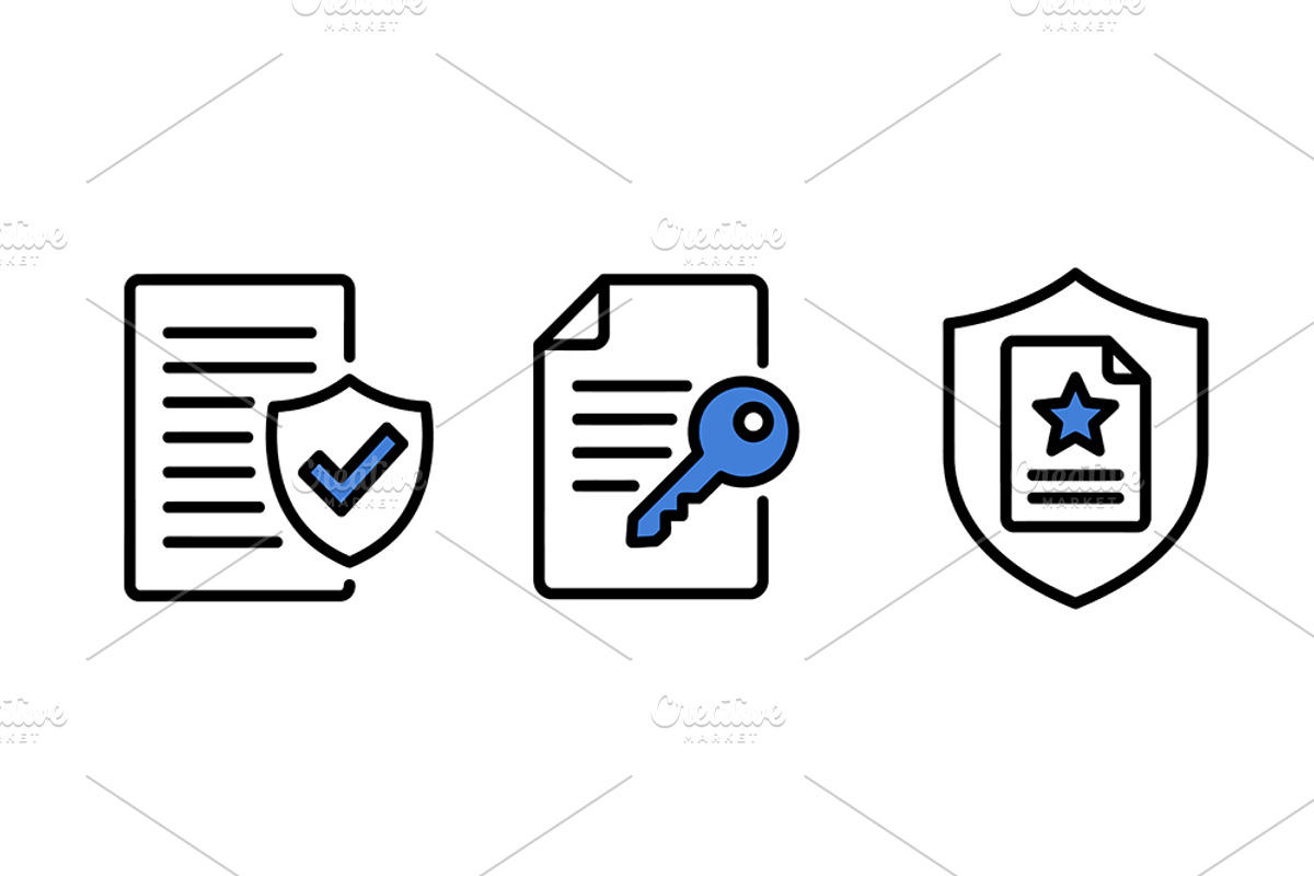 Secure Document Vector Icon Set, an Object Graphic by Artonix (Photo 2 of 3)