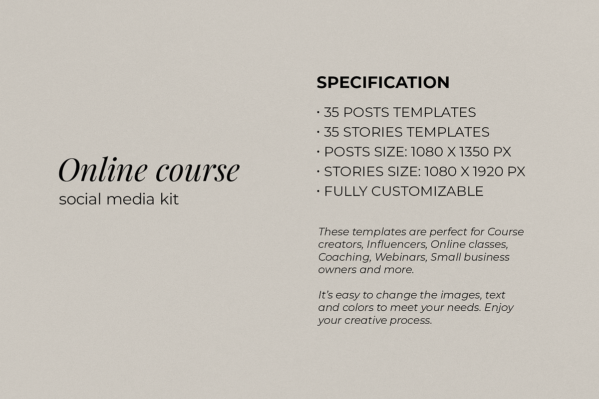 Instagram Template for Online course, a Social Media Template by tonko. (Photo 3 of 8)