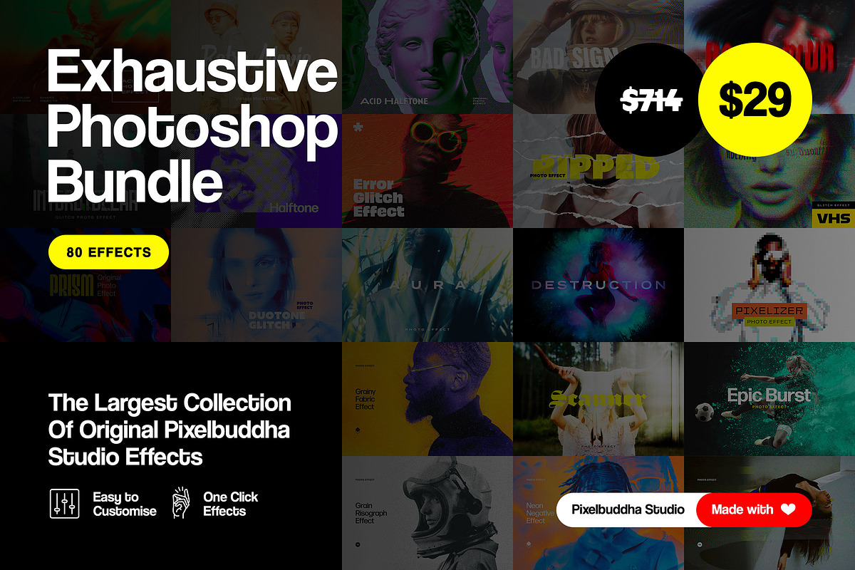 Exhaustive Photoshop Effects Bundle, a Layer Style Add-On by pixelbuddha.net (Photo 1 of 84)