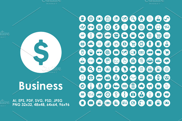 121 Business Simple Icons