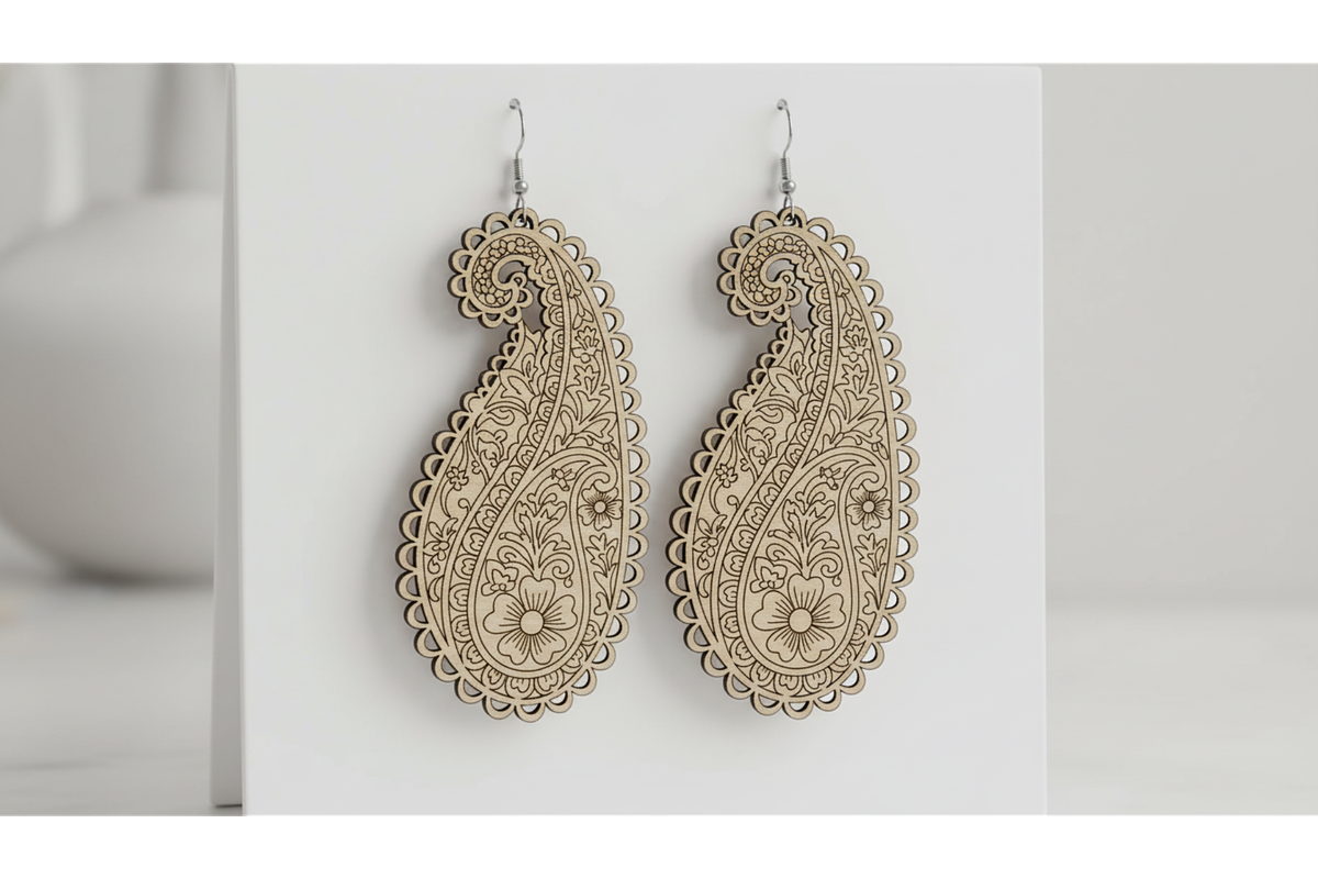 Floral Drop Earring SVGs, a Graphic by hafijul (Photo 2 of 11)