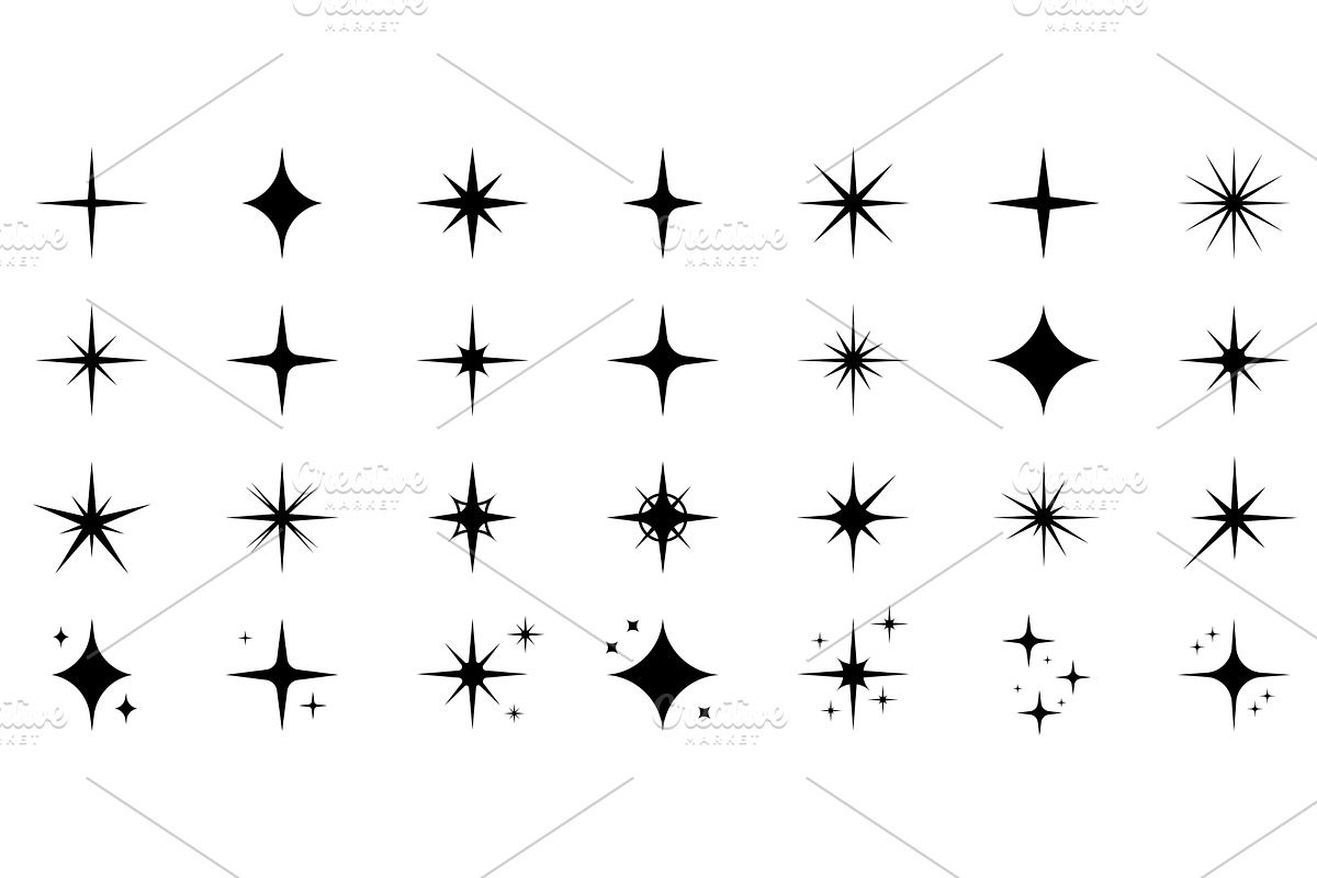Burst Star Silhouette Icon Set, an Object Illustration by Vector Creator