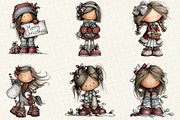 Christmas Little Girl Clipart, an Illustration by DreamCafeArt (Thumbnail 3 of 8)