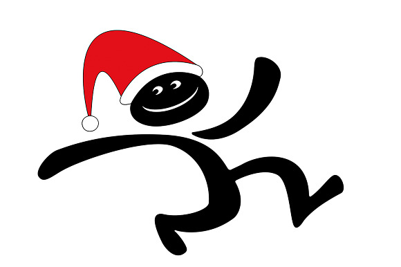 Christmas Running Man Vector