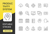 Productivity & Time Management Icons, an Outline Icon by Grand Design (Thumbnail 1 of 3)