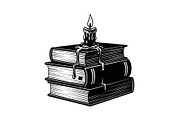 Vintage Book Stack Candle Bundle, an Illustration by jahid234 (Thumbnail 4 of 31)